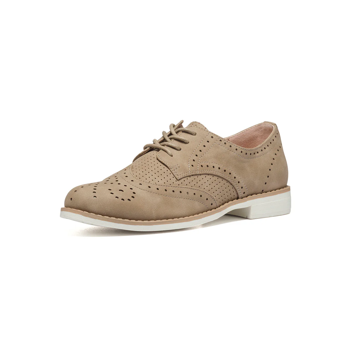 Stringate taupe con dettagli brogue Lora Ferres - Image 2