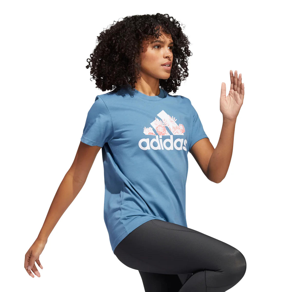 T-shirt azzurra da donna adidas - Image 2