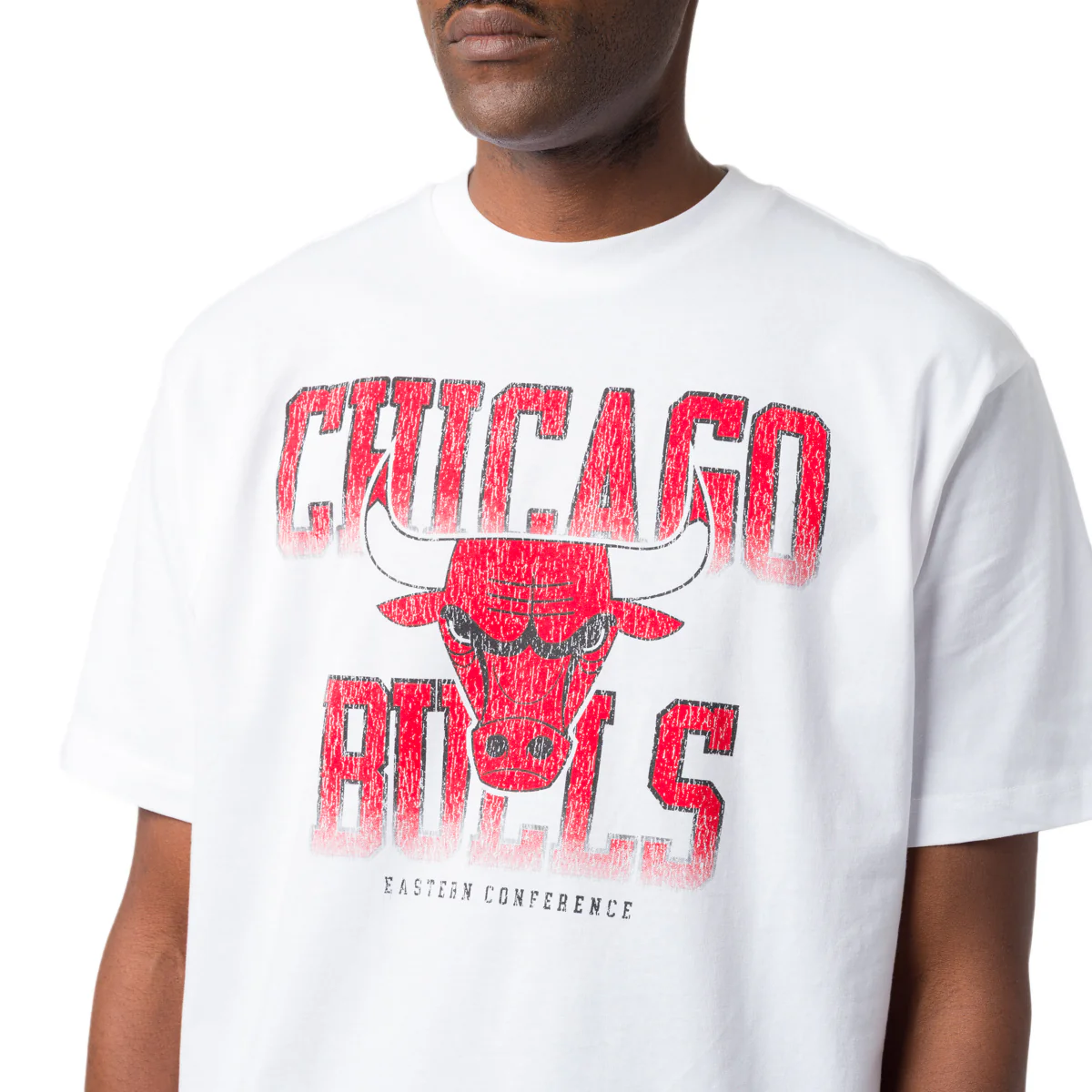 T-shirt basket da Uomo bianca in Cotone Chicaco Bulls Nba