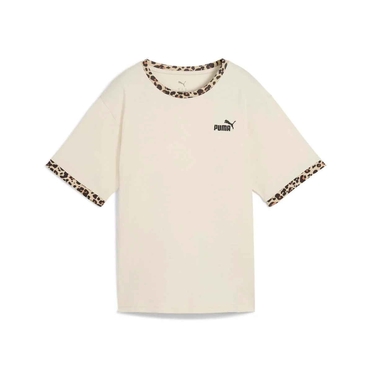 T-shirt beige da Donna con rifiniture leopardate ESS GRAPHIC Puma - Image 3