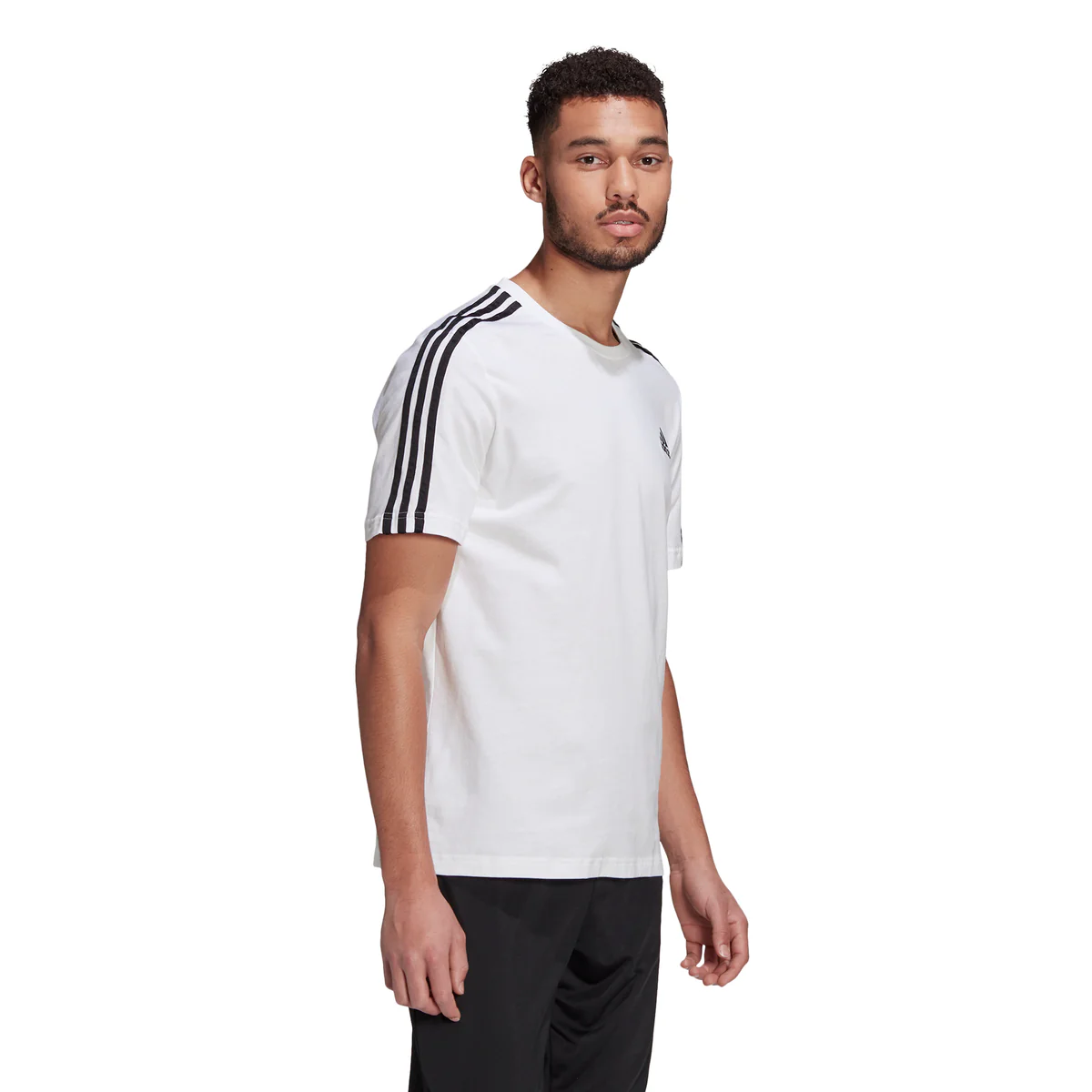 T-shirt bianca adidas Essentials 3-Stripes - Image 3