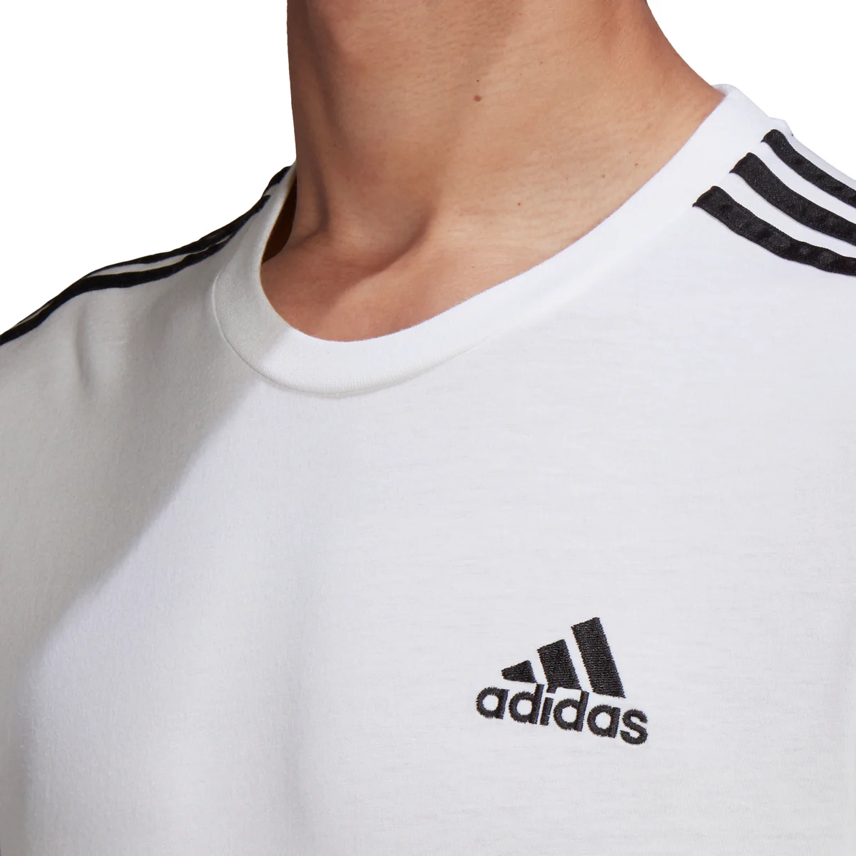 T-shirt bianca adidas Essentials 3-Stripes - Image 4
