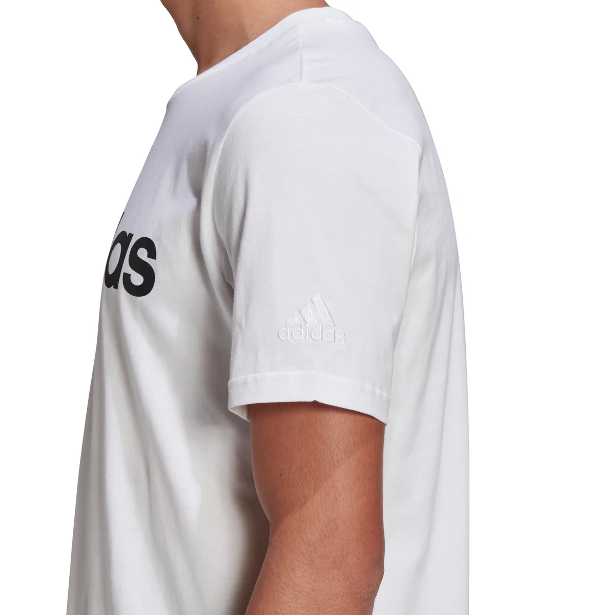 T-shirt bianca adidas Essentials Embroidered Linear Logo - Image 4
