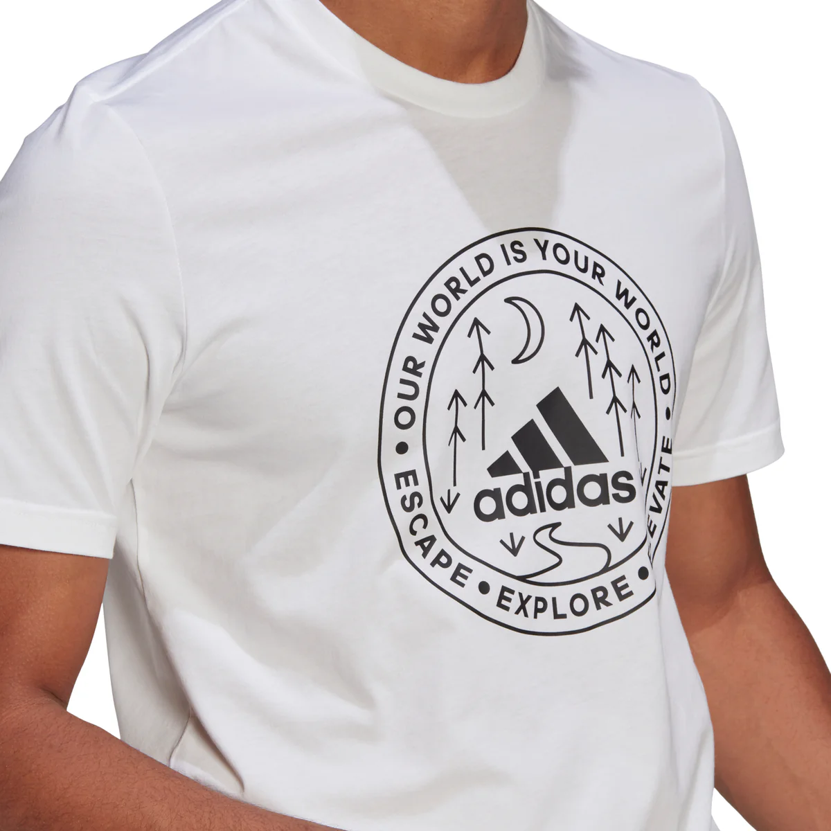 T-shirt bianca adidas Explore Nature - Image 4