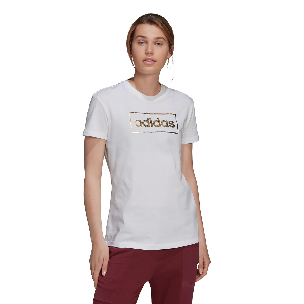 T-shirt bianca con stampa laminata adidas Foil Box Graphic
