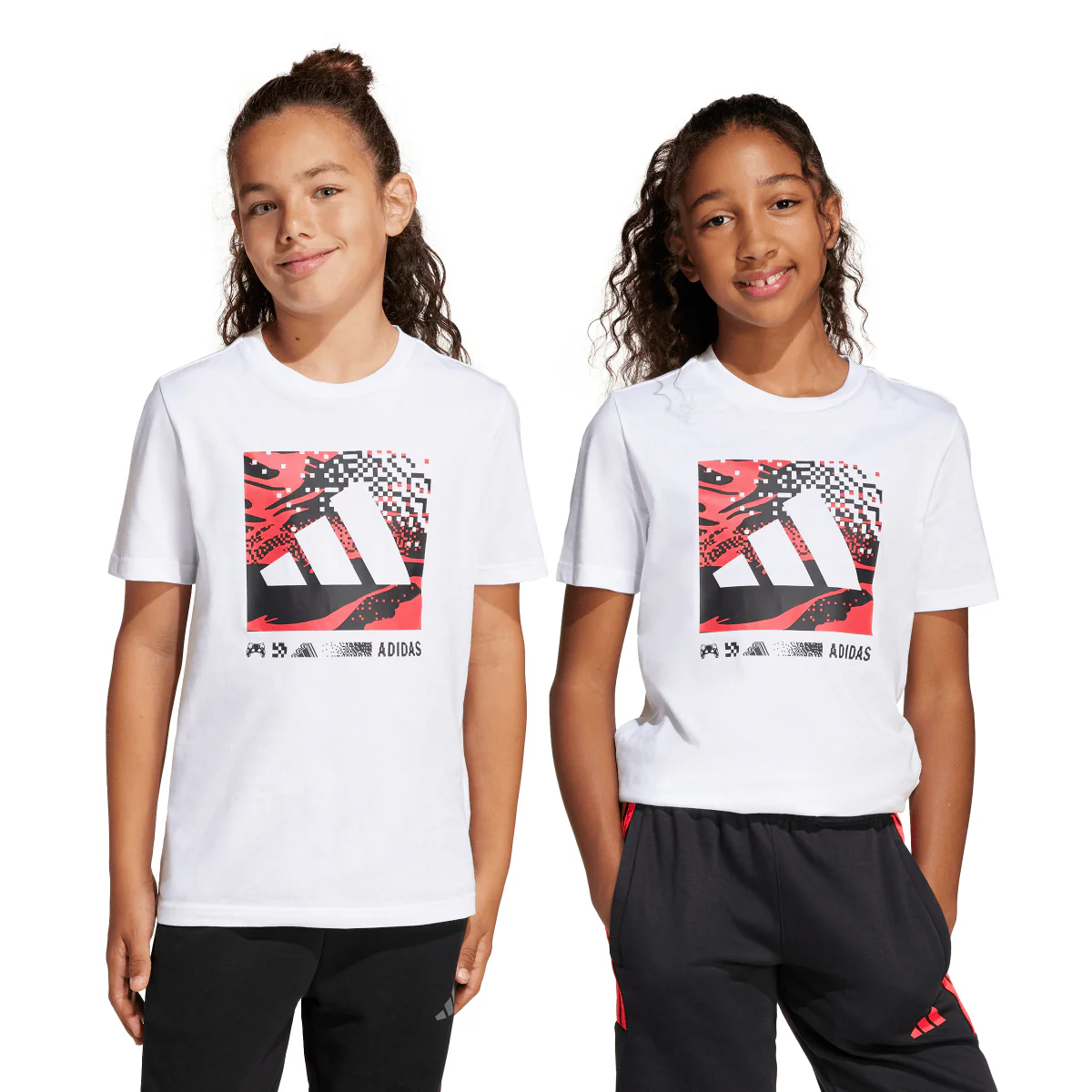 T-Shirt bianca da Bambina con stampa frontale adidas