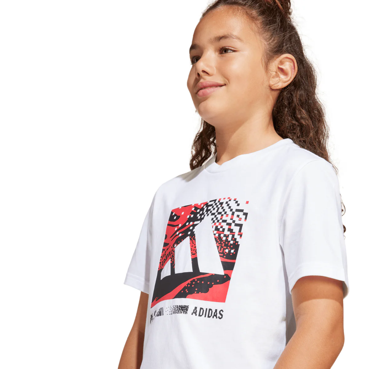 T-Shirt bianca da Bambina con stampa frontale adidas - Image 4