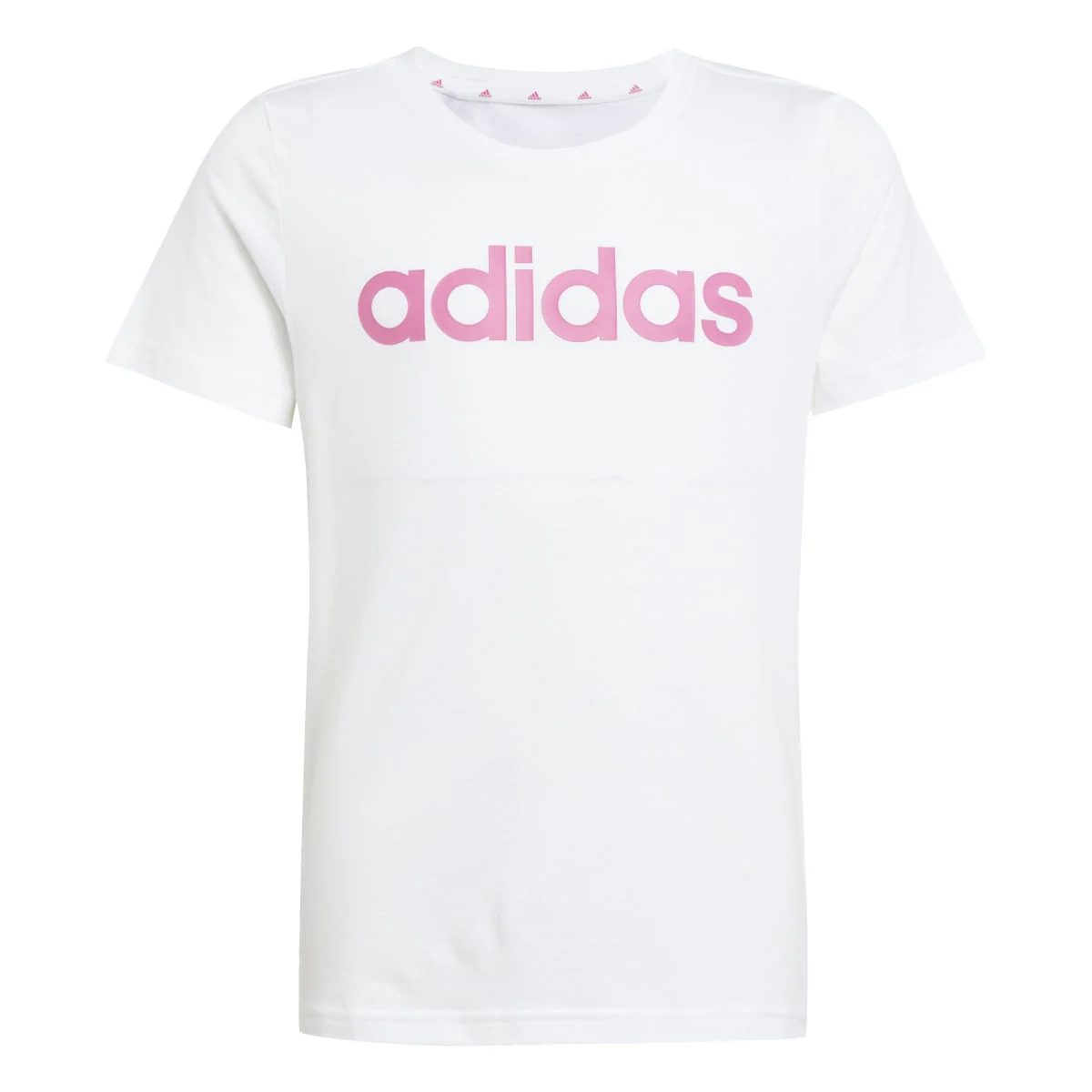 T-shirt bianca da bambina Essentials Linear Logo Cotton Slim Fit adidas