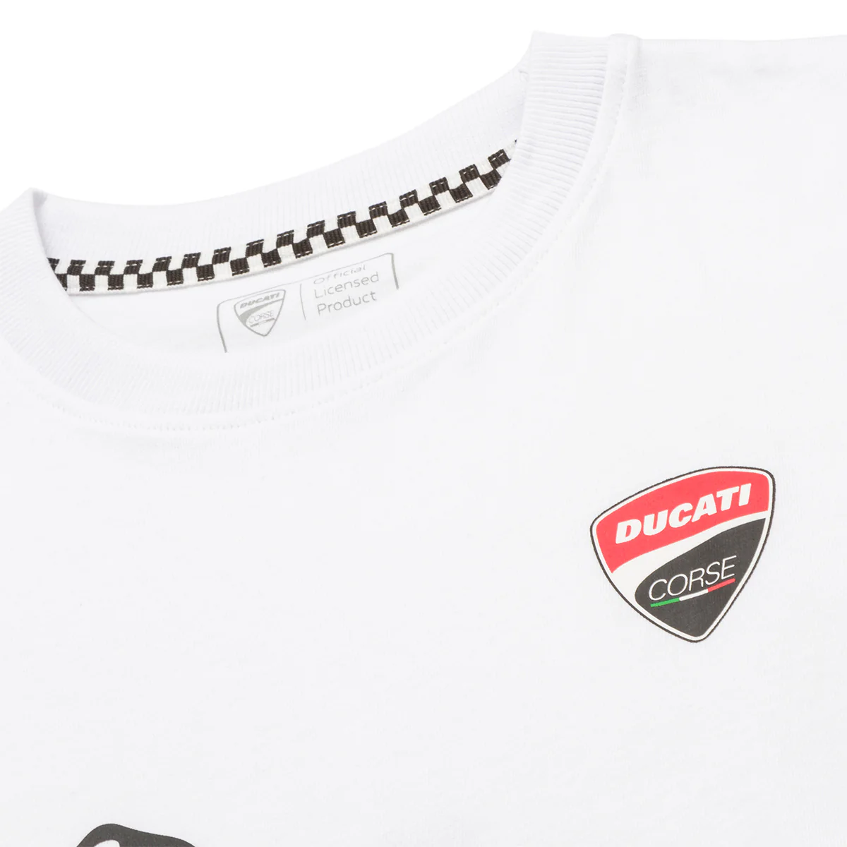 T-shirt bianca da bambino con logo sul petto e stampa sul lato Ducati Corse - Image 3