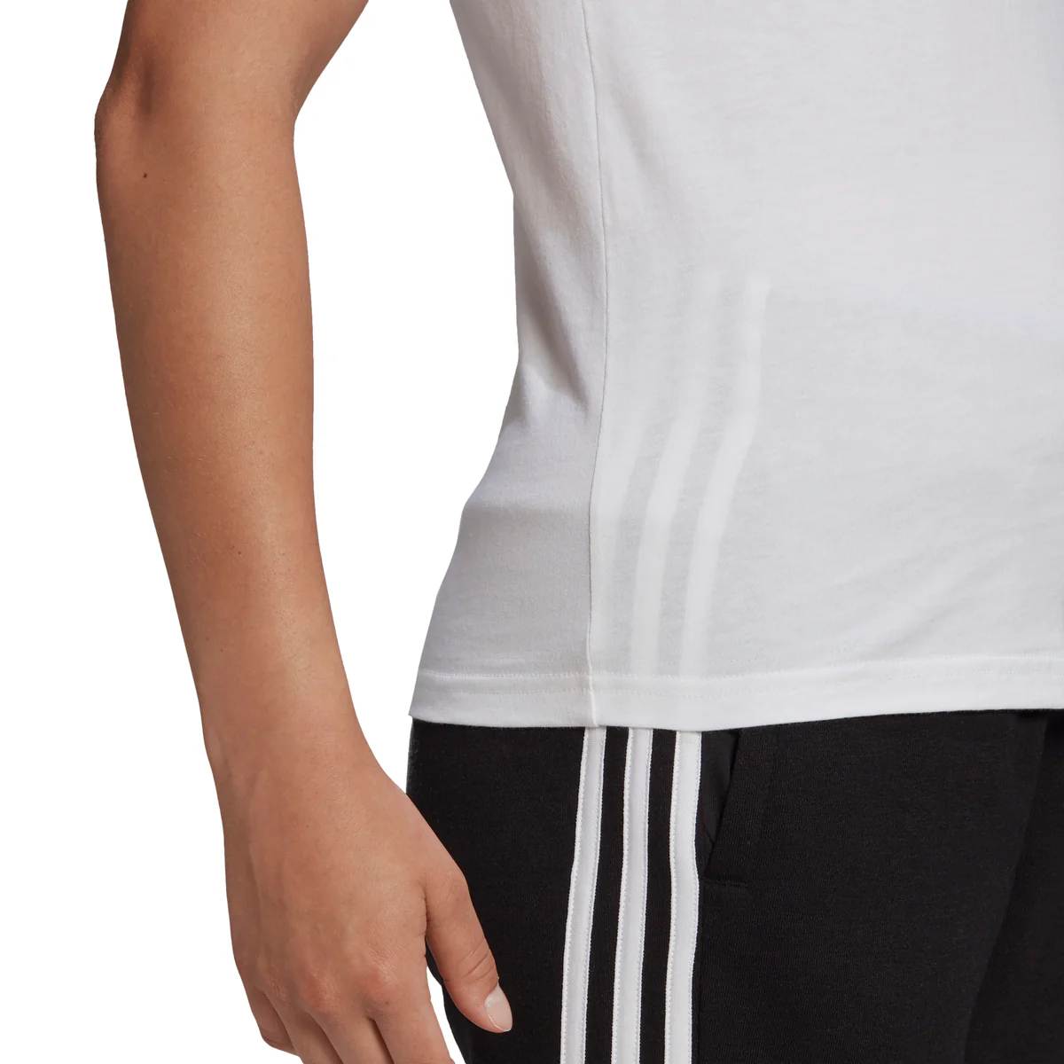 T-shirt bianca da donna adidas LOUNGEWEAR Essentials Slim 3-Stripes - Image 5
