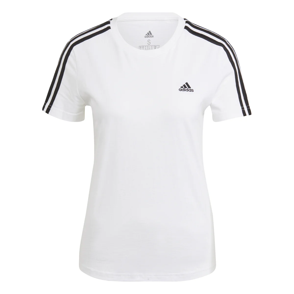 T-shirt bianca da donna adidas LOUNGEWEAR Essentials Slim 3-Stripes - Image 6