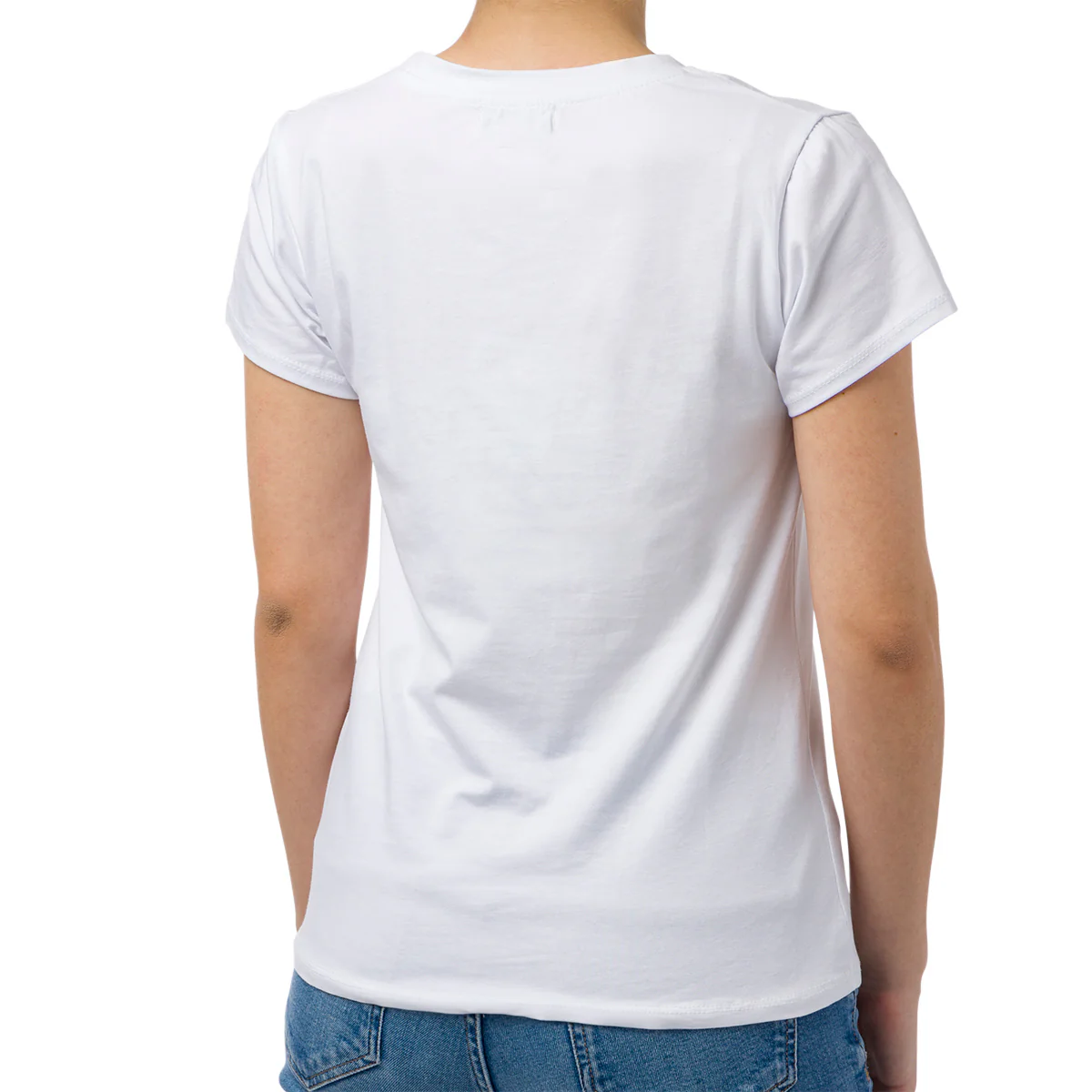 T-shirt bianca da donna con dettagli laminati e paillettes Swish Jeans - Image 2