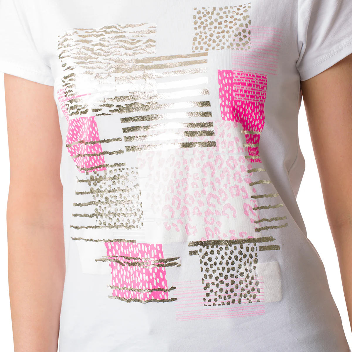 T-shirt bianca da donna con stampa animalier Swish Jeans - Image 3