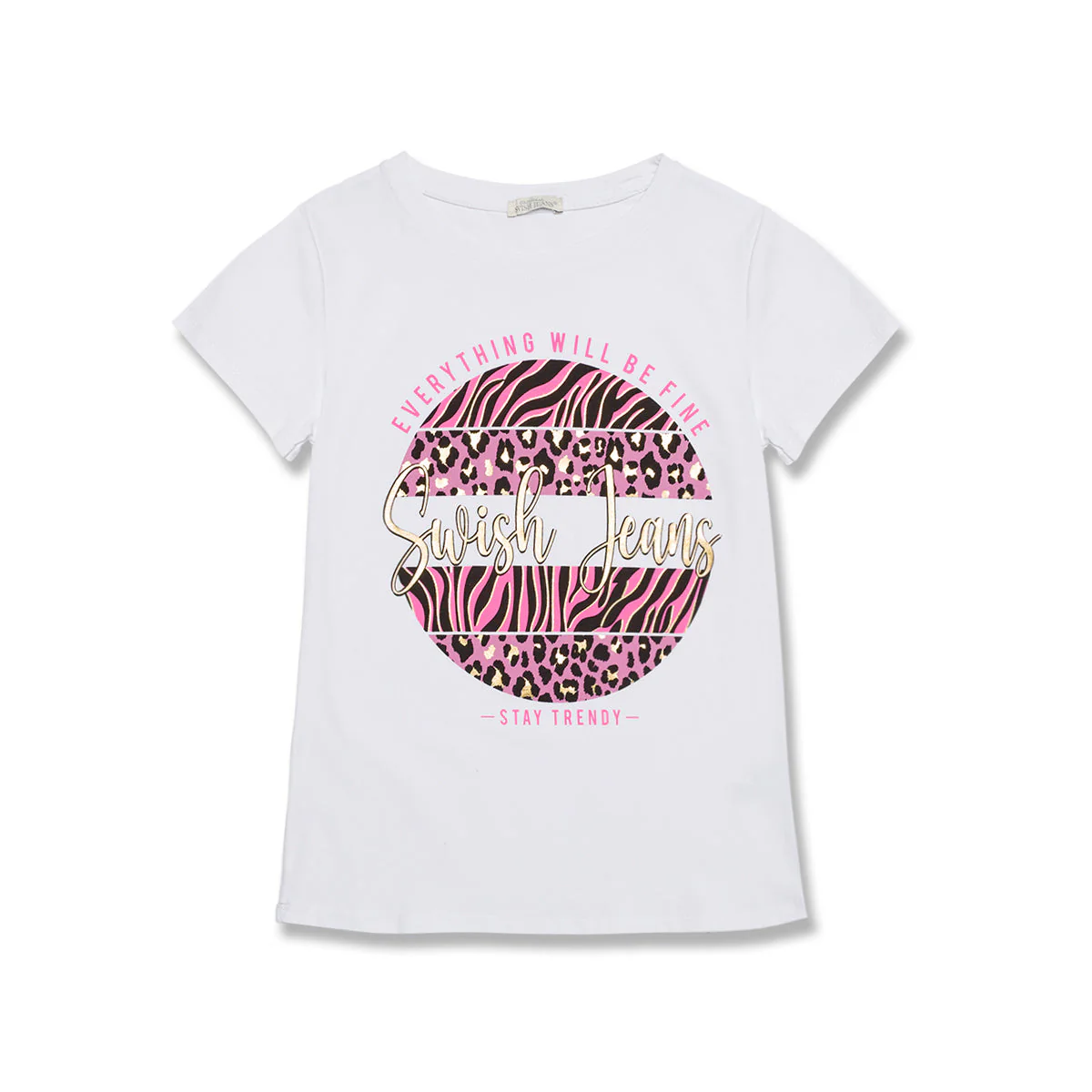 T-shirt bianca da donna con stampa animalier Swish Jeans - Image 4