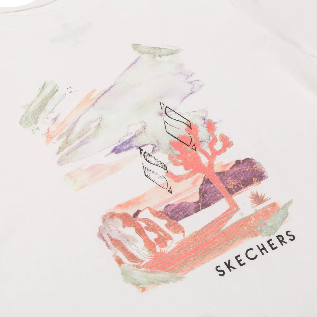 T-shirt bianca da donna con stampa Skechers Airbrush Tee - Image 3