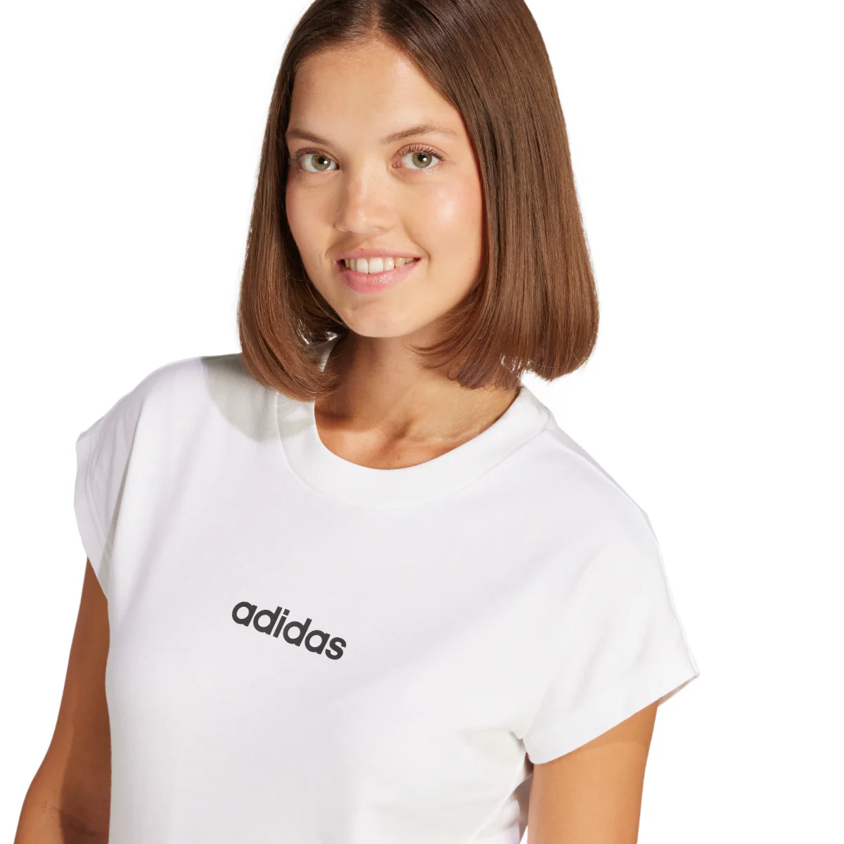 T-shirt bianca da Donna in cotone con logo adidas - Image 3