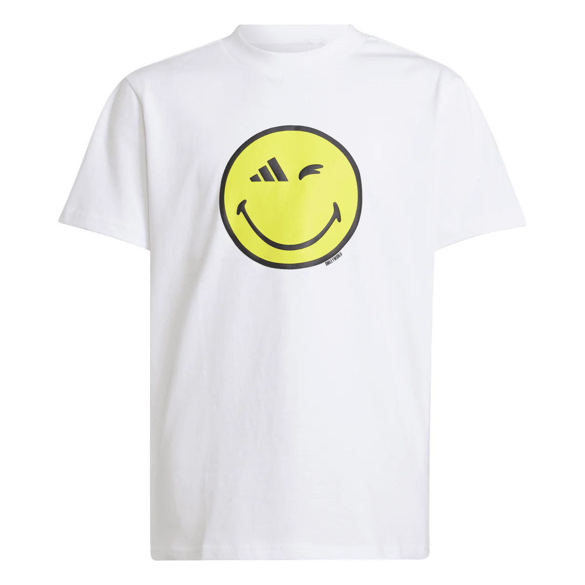 T-shirt bianca da Ragazzo con Smiley giallo adidas - Image 5