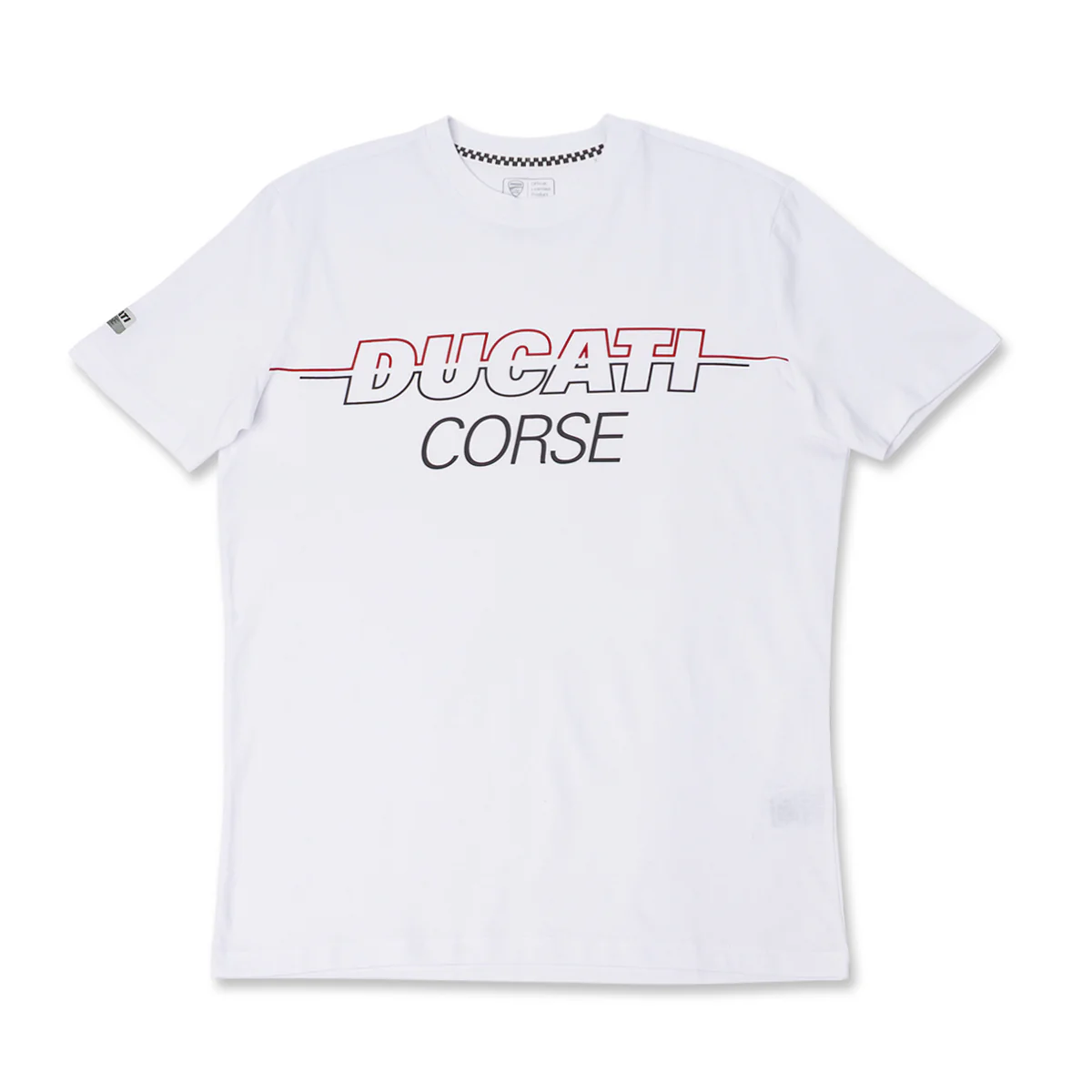 T-shirt bianca da Uomo a maniche corte con maxi logo Ducati Corse