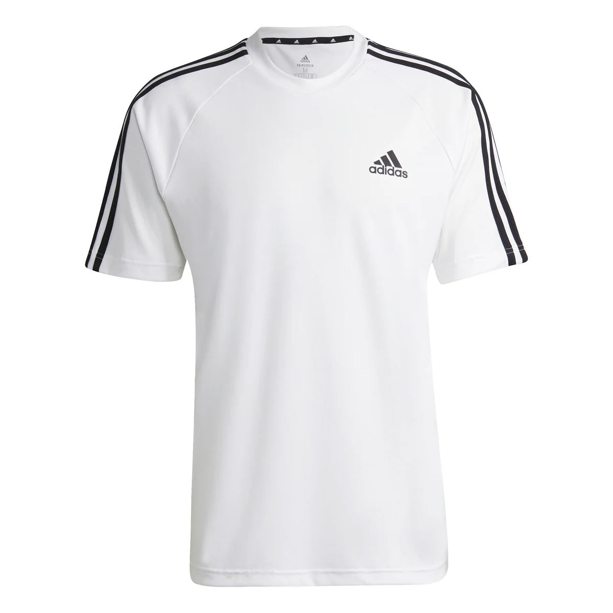 T-shirt bianca da uomo adidas AEROREADY Sereno 3-Stripes - Image 6
