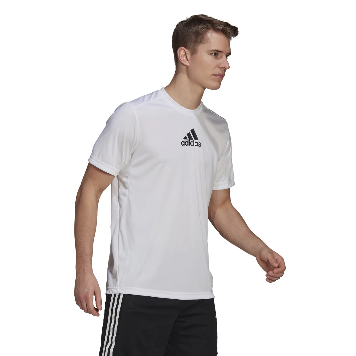 T-shirt bianca da uomo adidas Primeblue Designed To Move Sport 3-Stripes - Image 3