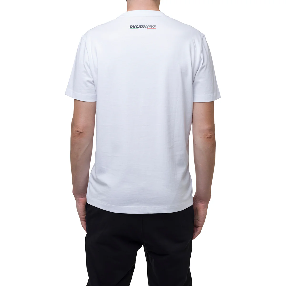T-shirt bianca da uomo con badge Ducati Corse Agar - Image 2