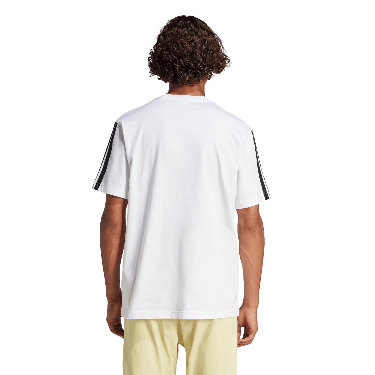 T-shirt bianca da Uomo con bande laterali e logo frontale adidas - Image 2