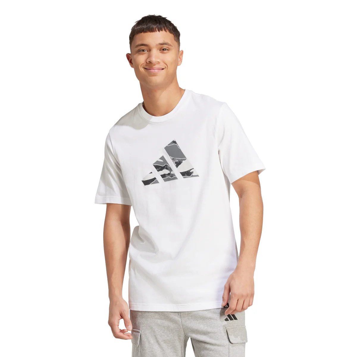 T-shirt bianca da Uomo con logo adidas M CAMO LOGO T