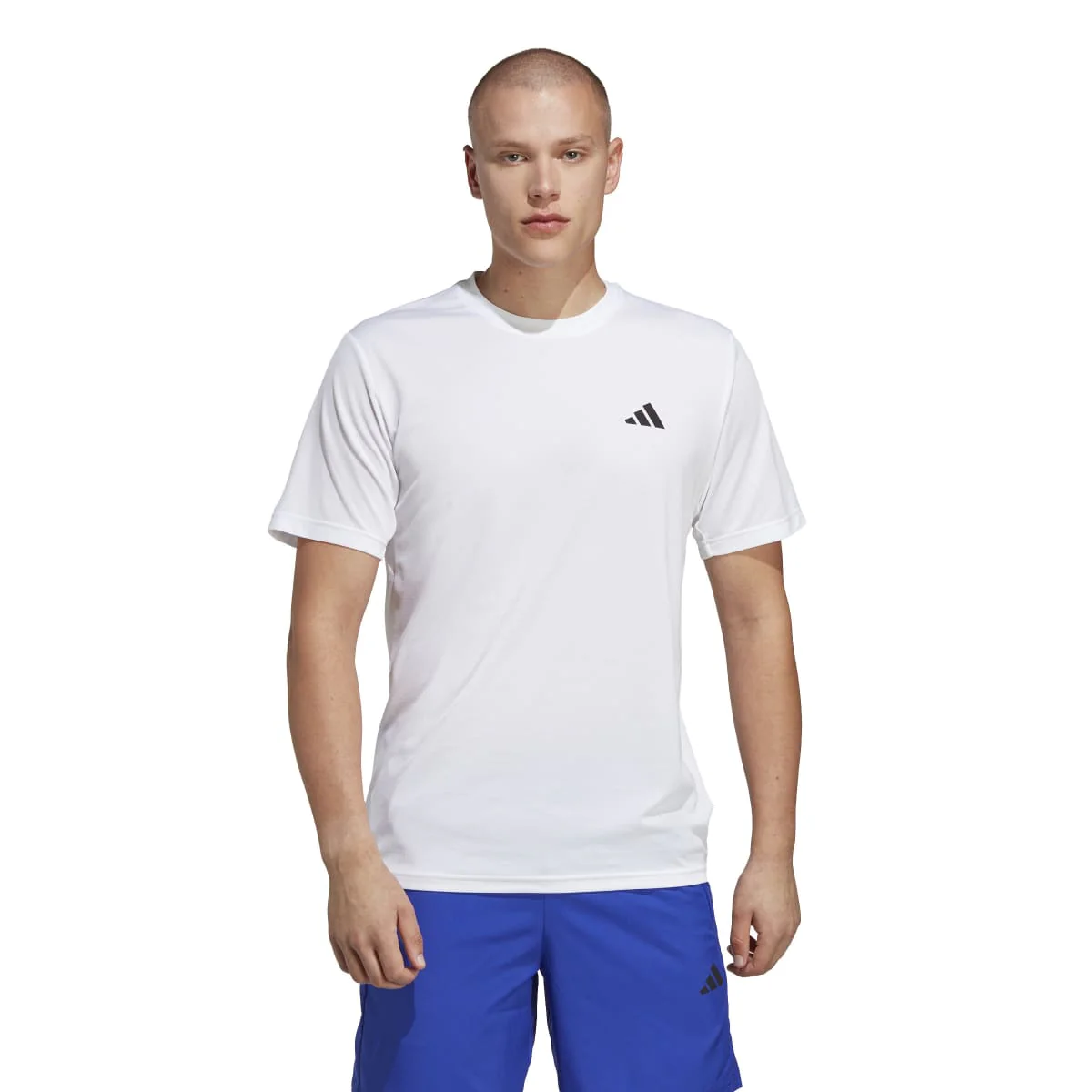 T-shirt bianca da uomo con logo nero adidas Essentials Training