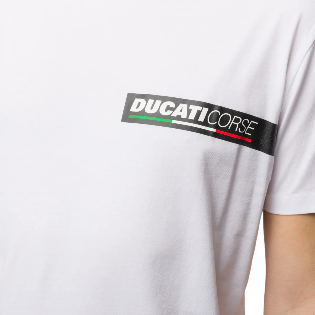 T-shirt bianca da uomo con logo sul petto Ducati Corse T-Side - Image 3