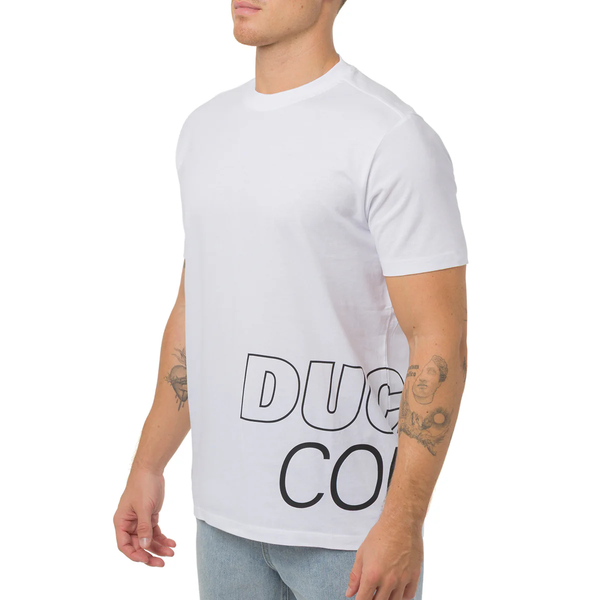 T-shirt bianca da Uomo con mega stampa Ducati Corse