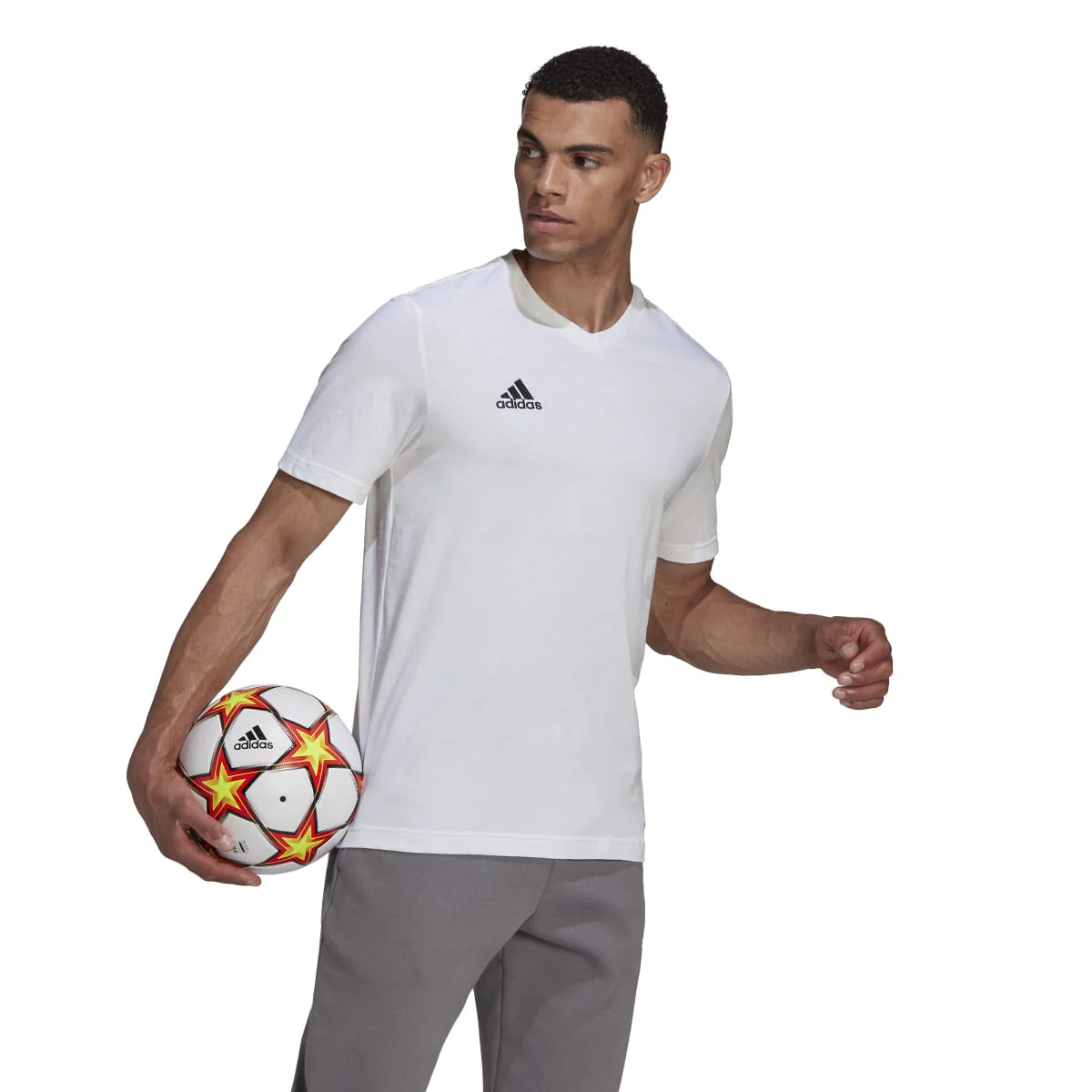 T-shirt bianca da uomo con tecnologia AEROREADY adidas Entrada 22 - Image 4