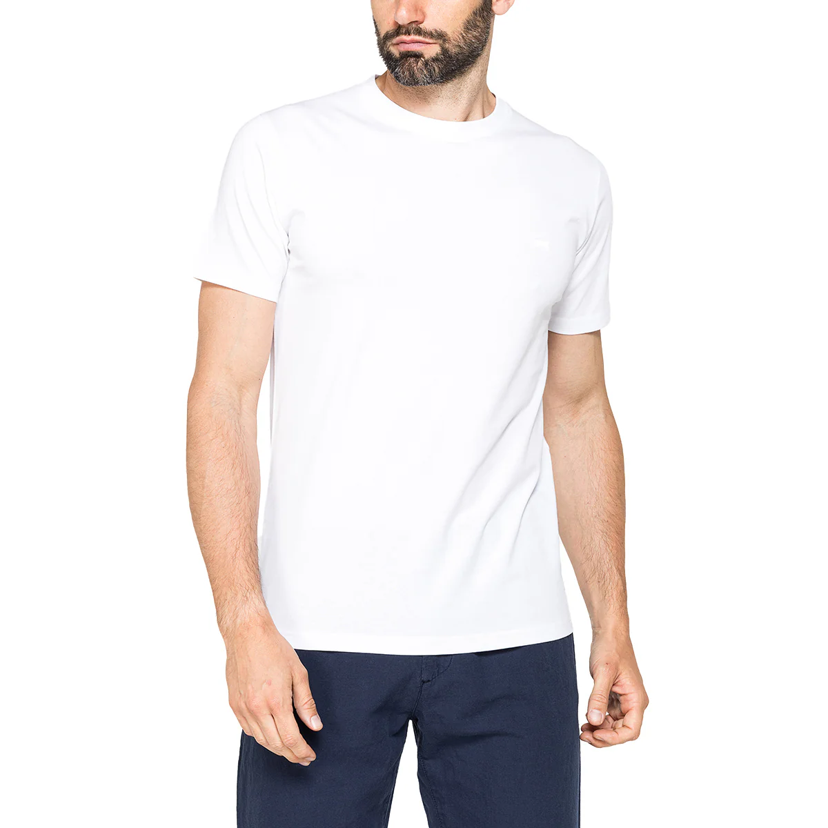 T-shirt bianca da Uomo girocollo in cotone con logo Carrera Jeans