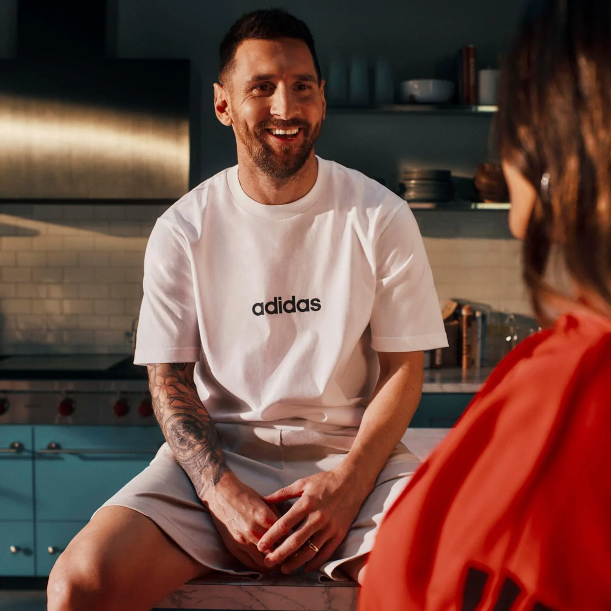 T-shirt bianca da Uomo in cotone con logo adidas