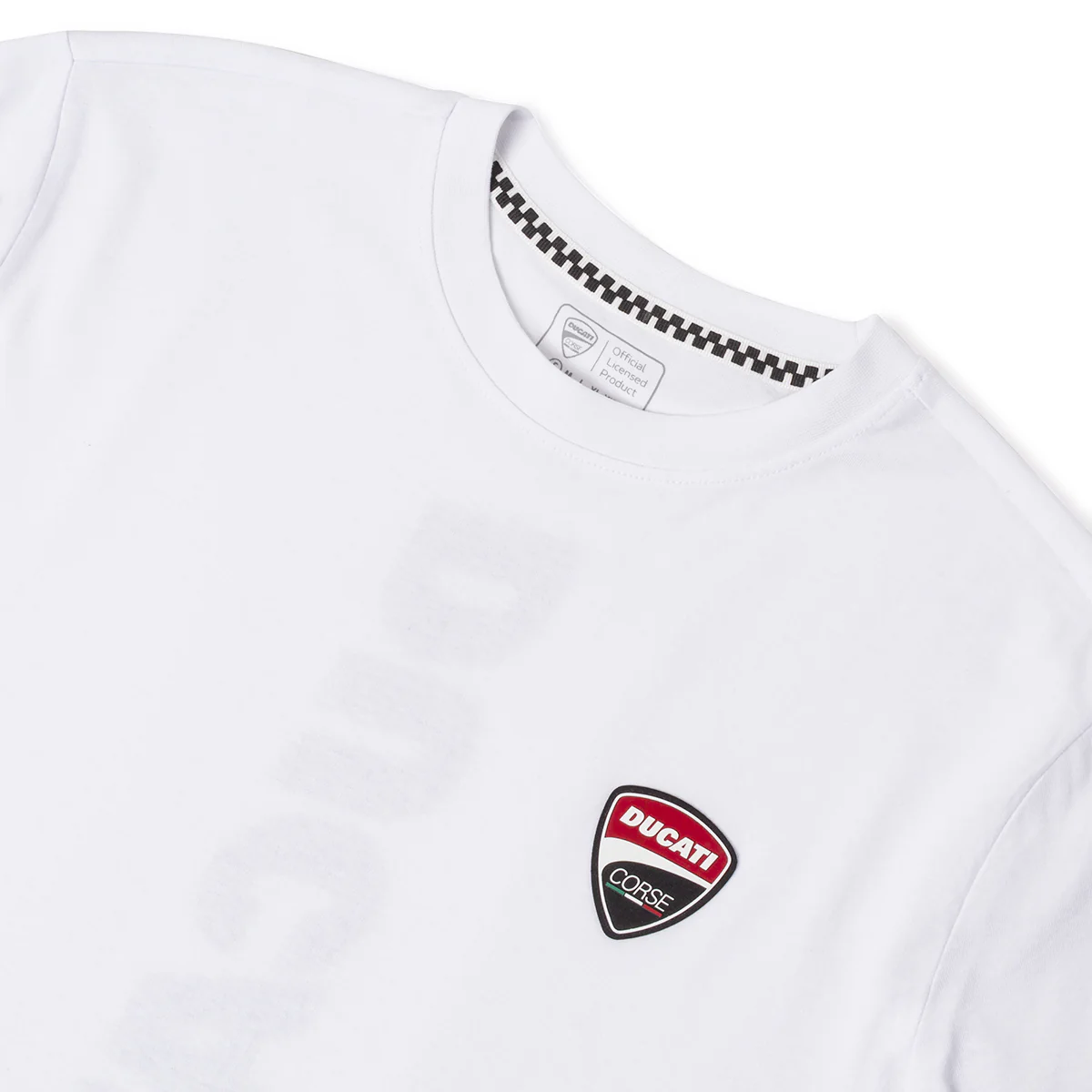 T-shirt bianca Uomo con logo Ducati Corse e stampa verticale Ducati - Image 3