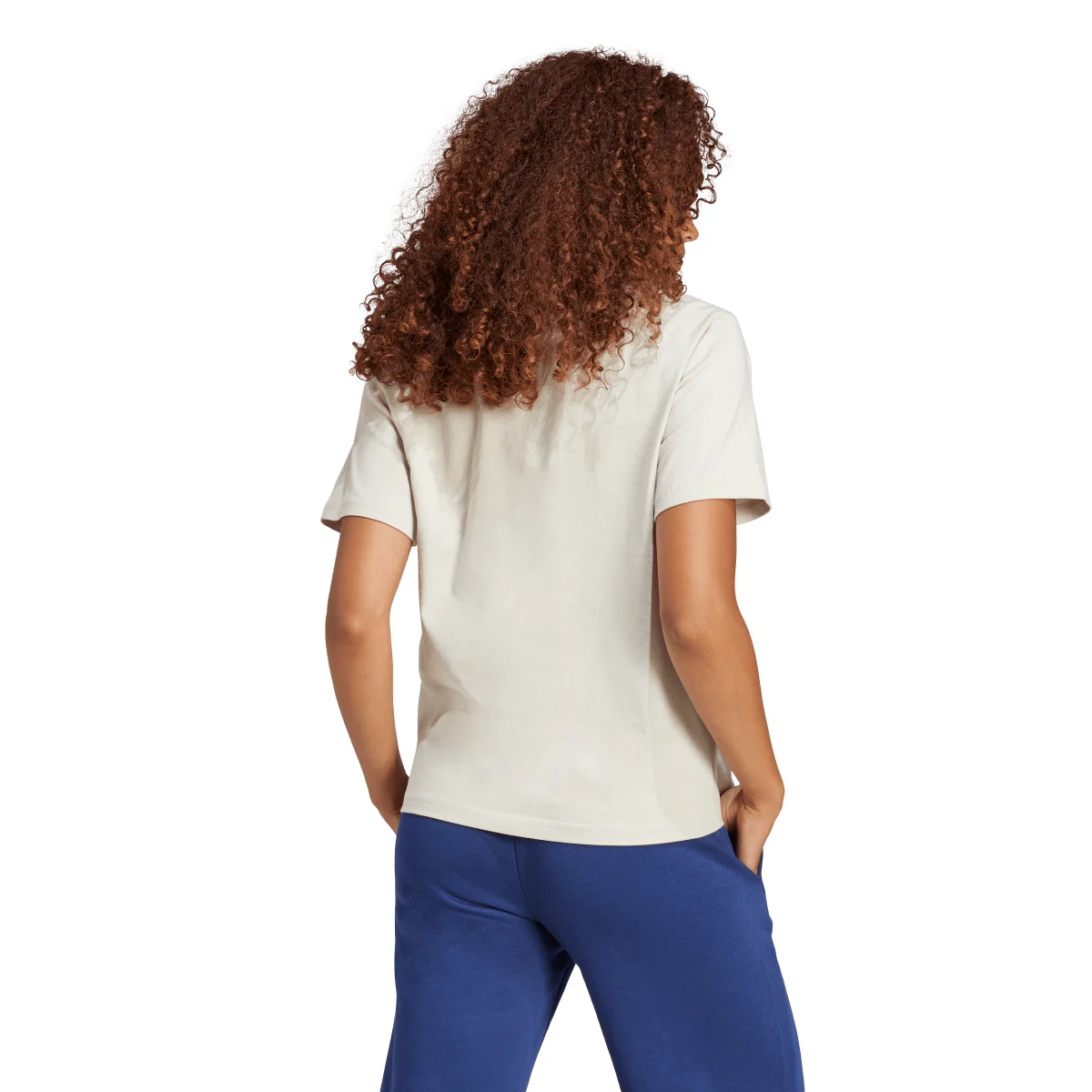 T-shirt bianco off-white da donna adidas con logo centrale - Image 2