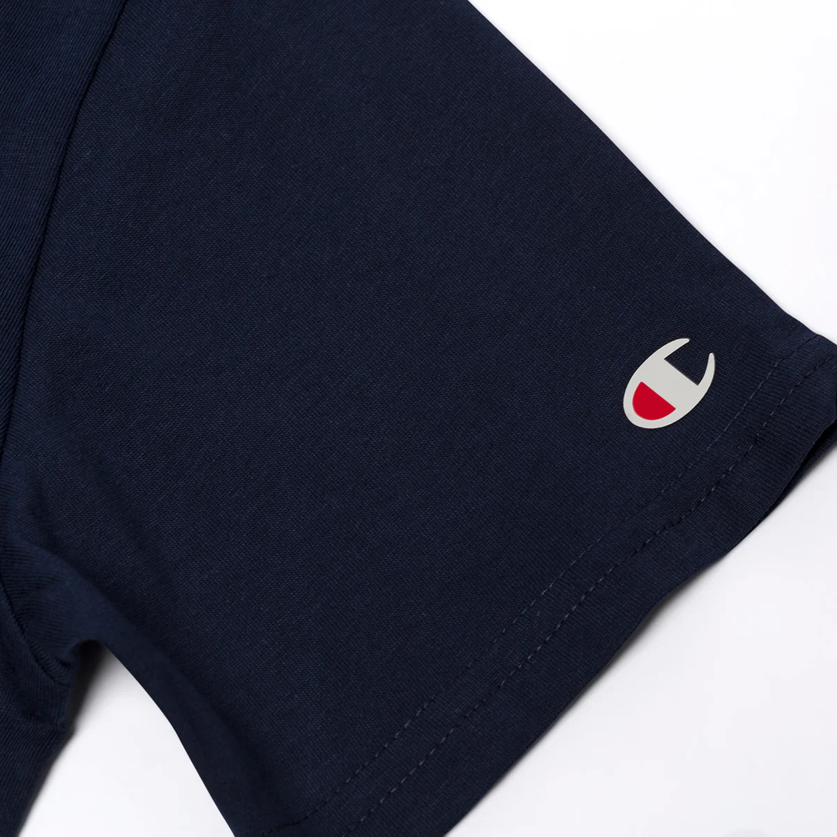 T-shirt blu da bambino con logo sul petto Champion - Image 4