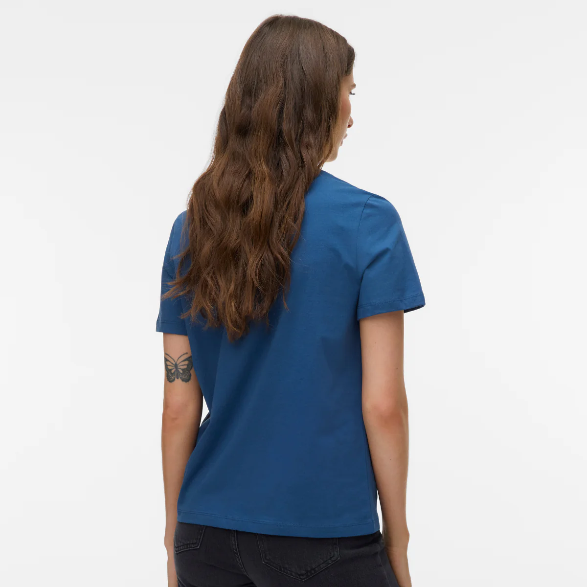 T-shirt blu da Donna con cuore rosso ricamato Vero Moda - Image 2
