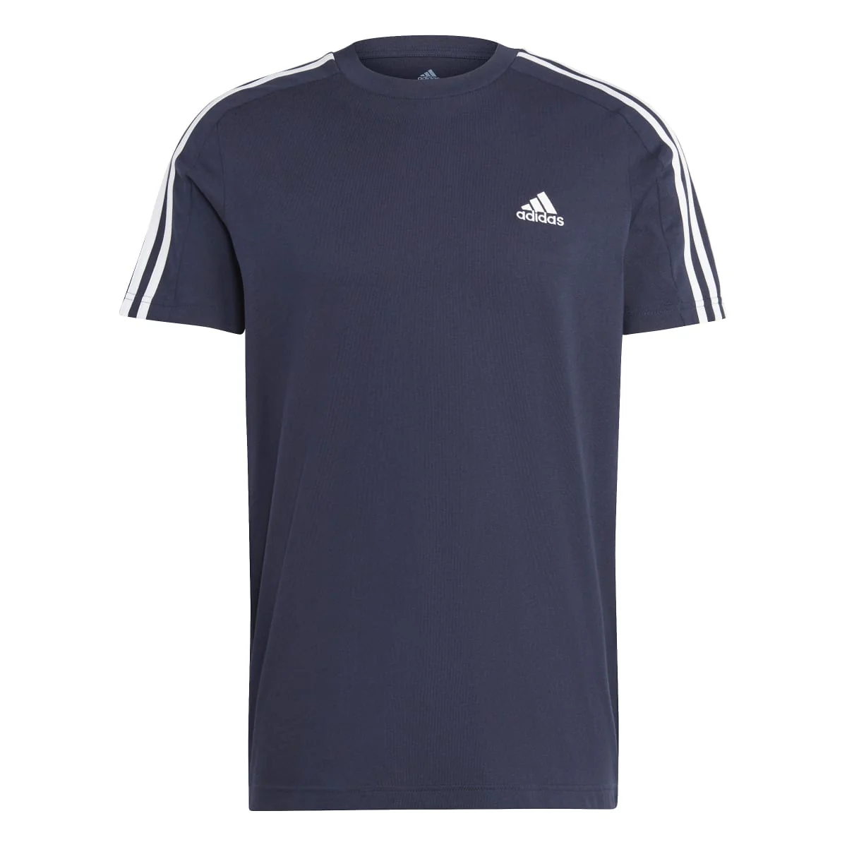 T-shirt blu da uomo con logo sul petto adidas Essentials 3-Stripes - Image 6