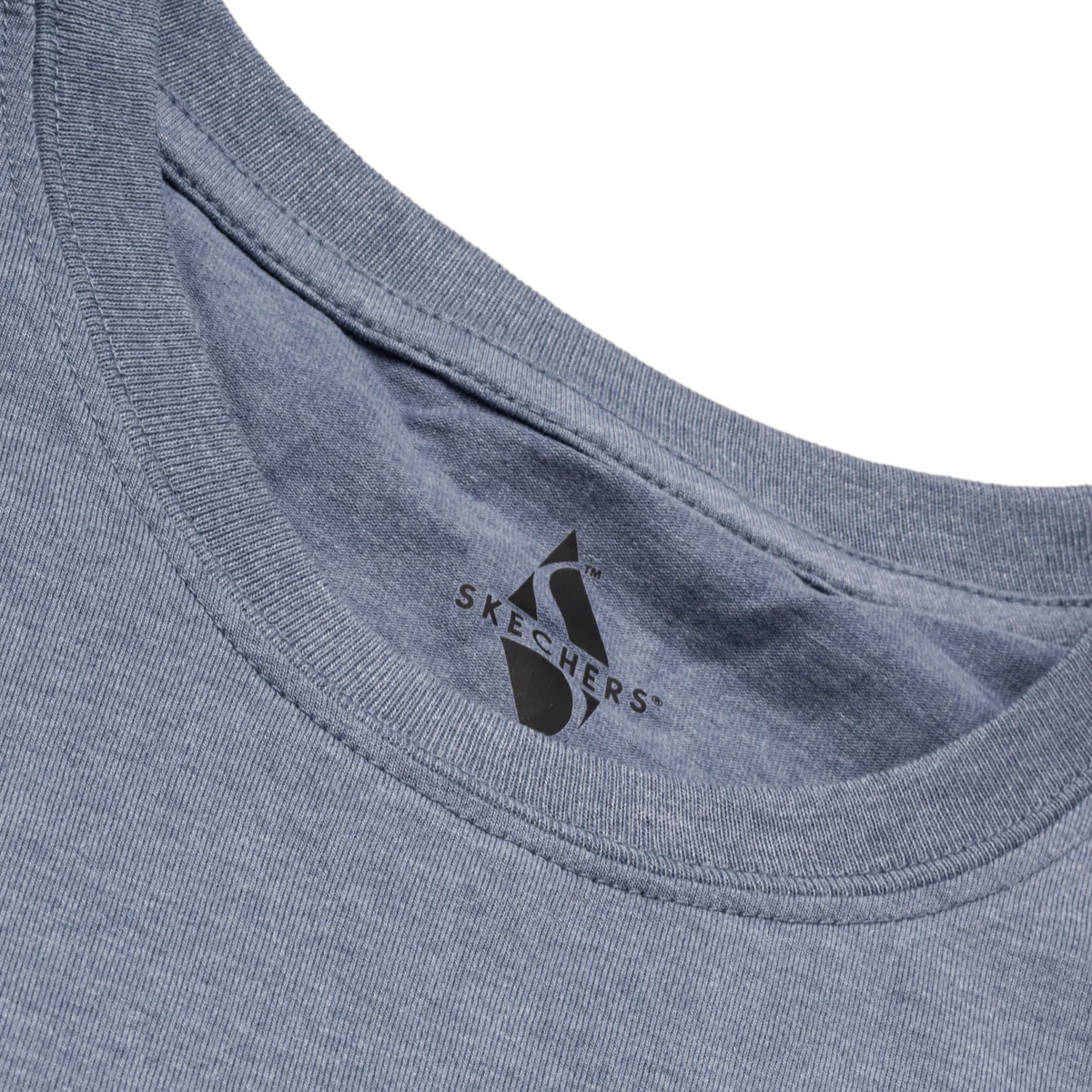 T-shirt blu da uomo con logo sul petto Skechers Motion Tee - Image 3