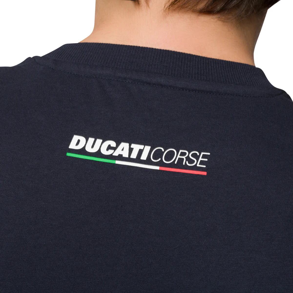 T-shirt blu da uomo con stampa frontale "Respect for Bikers" Ducati Corse - Image 3