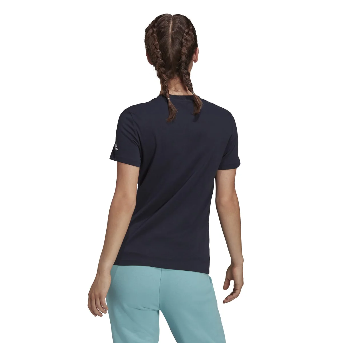 T-shirt blu navy da donna adidas LOUNGEWEAR Essentials Slim Logo - Image 3