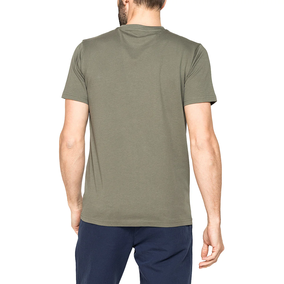 T-shirt casual da Uomo verde militare in cotone con logo Carrera Jeans - Image 3