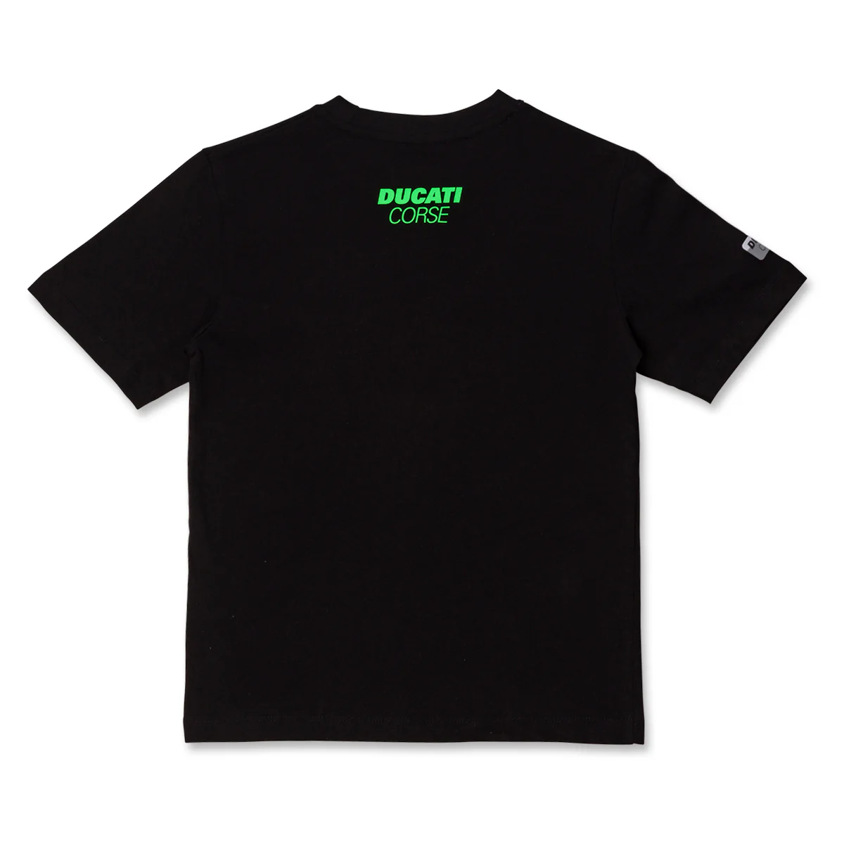 T-shirt da Bambino nera con stampa grafica verde neon effetto frammentato Ducati - Image 2