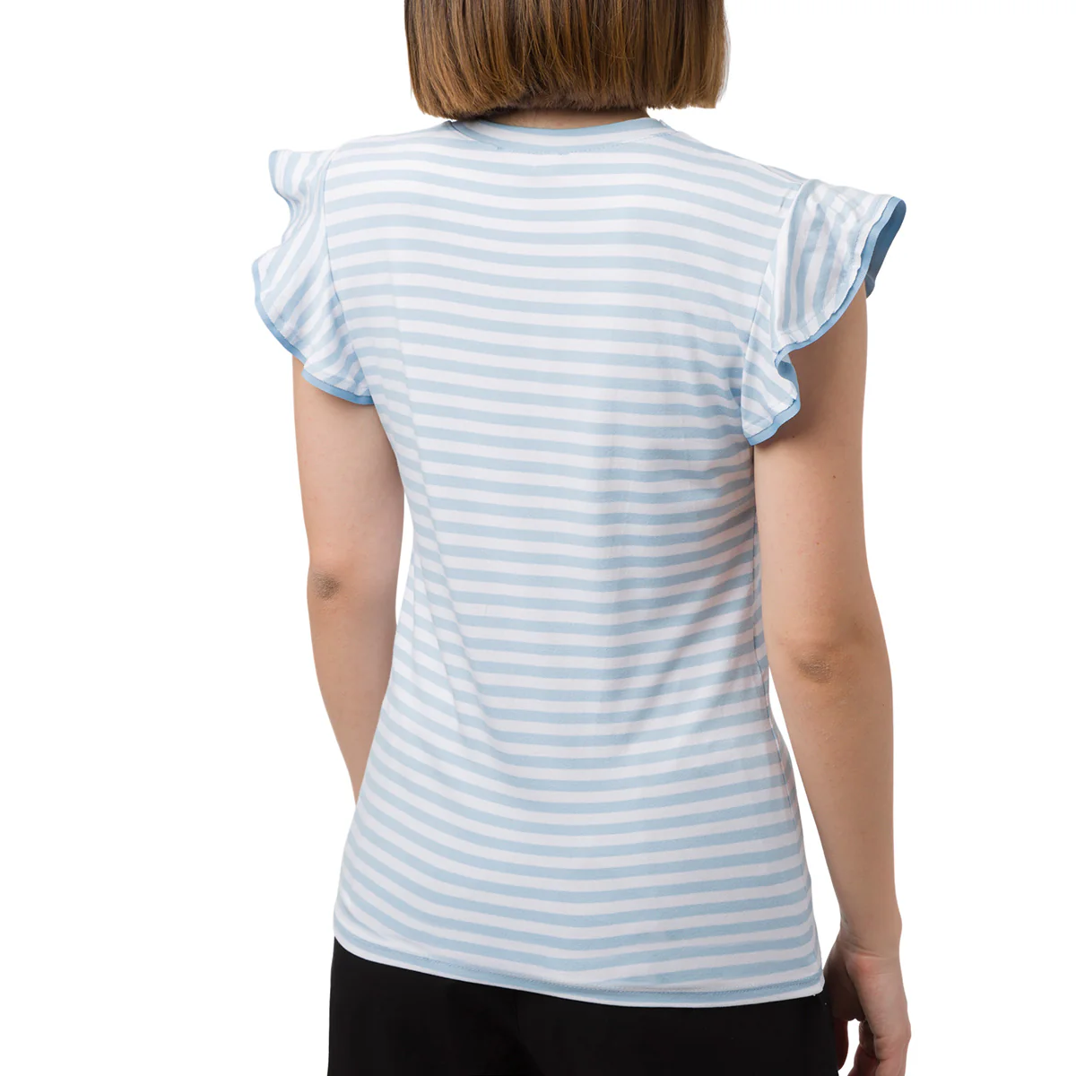 T-shirt da donna a righe bianco e azzurro Swish Jeans - Image 2