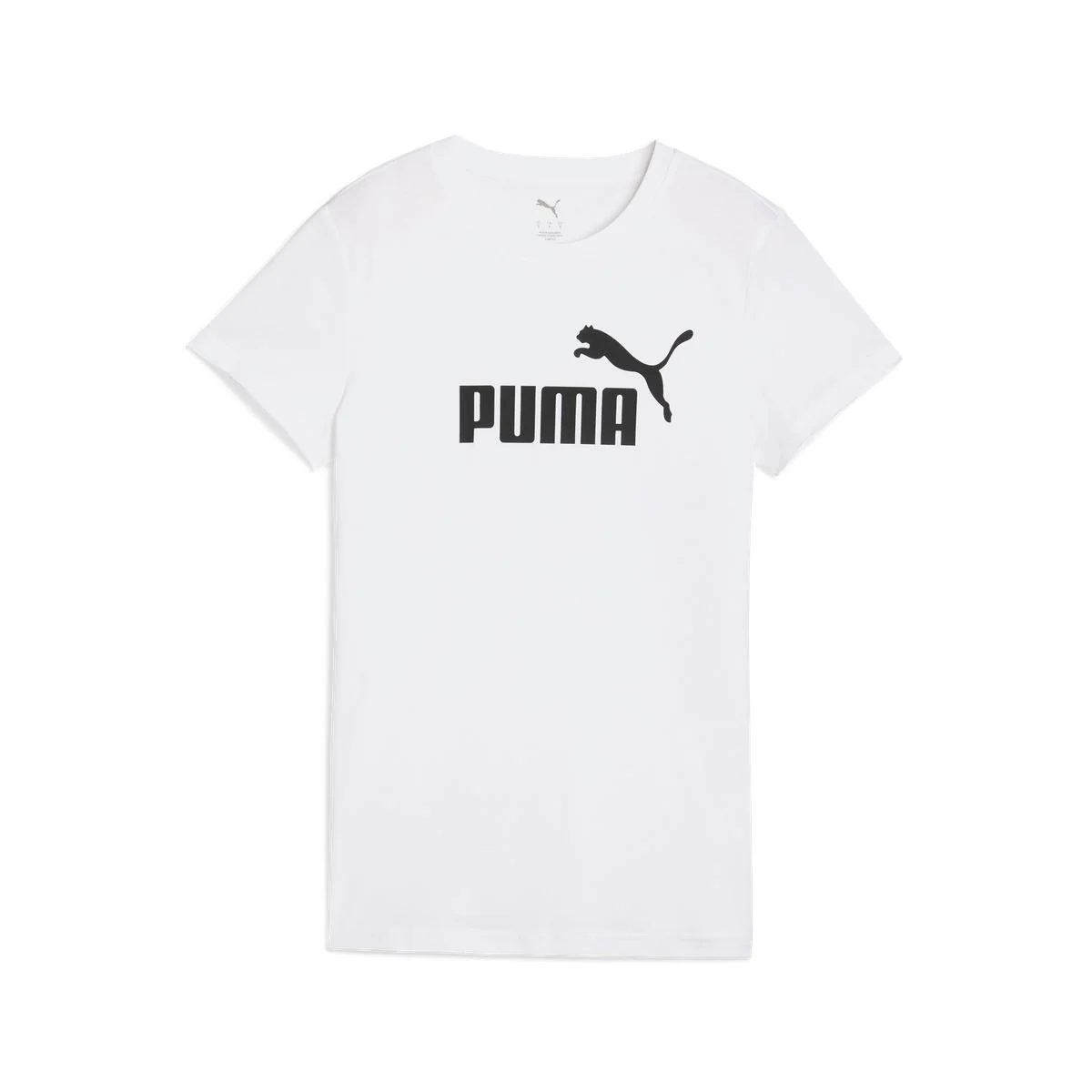 T-shirt da donna bianca con logo nero a contrasto sul petto Puma - Image 4