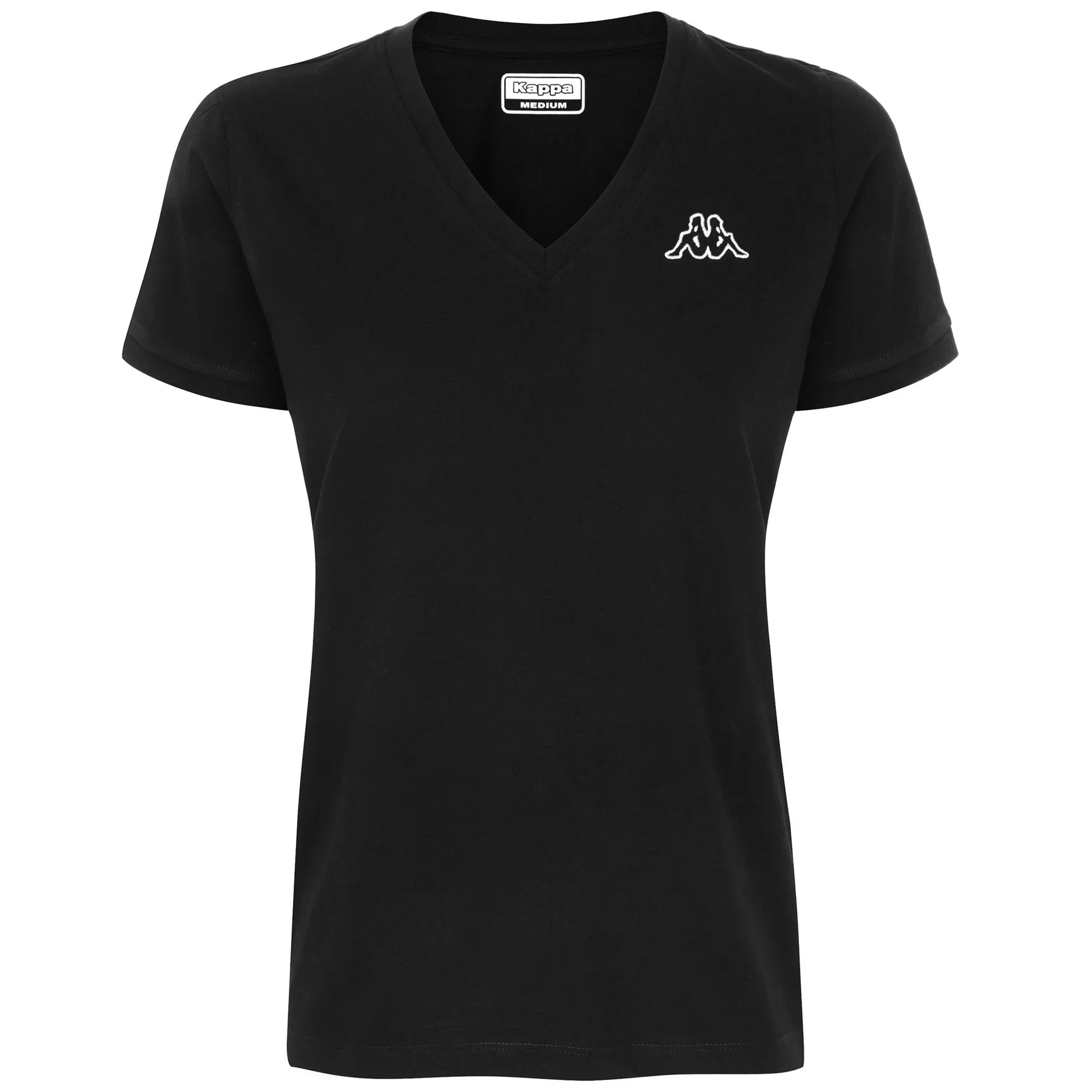 T-shirt da donna nera con logo frontale Logo Kappa Cabou
