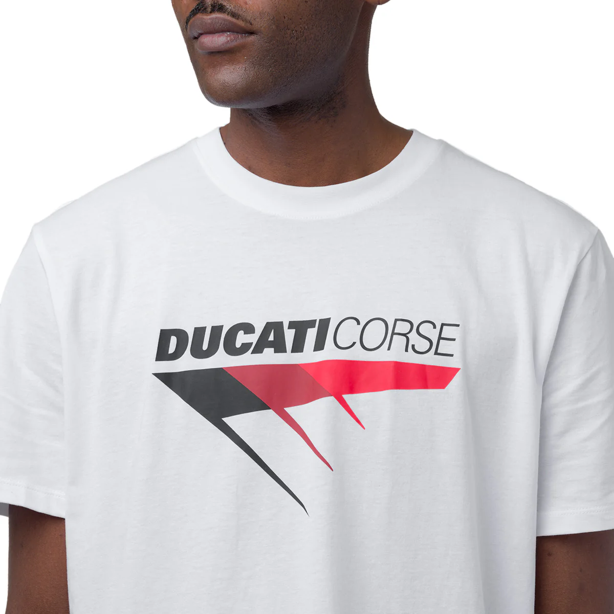 T-shirt da uomo bianca in cotone con logo Ducati Corse - Image 2
