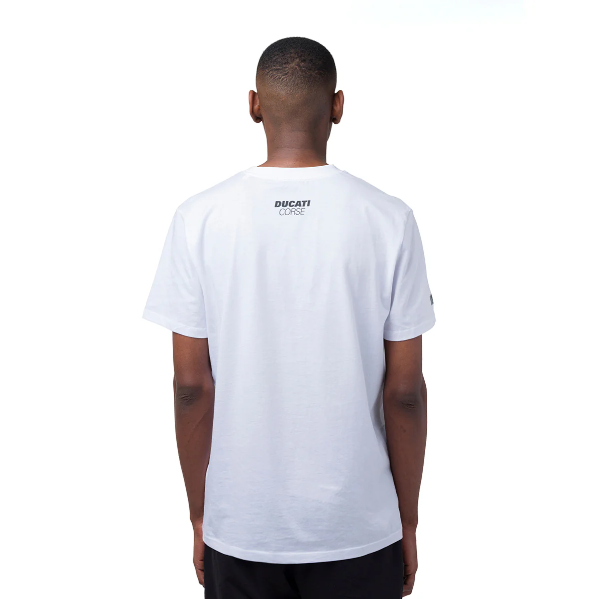 T-shirt da uomo bianca in cotone con logo Ducati Corse - Image 3