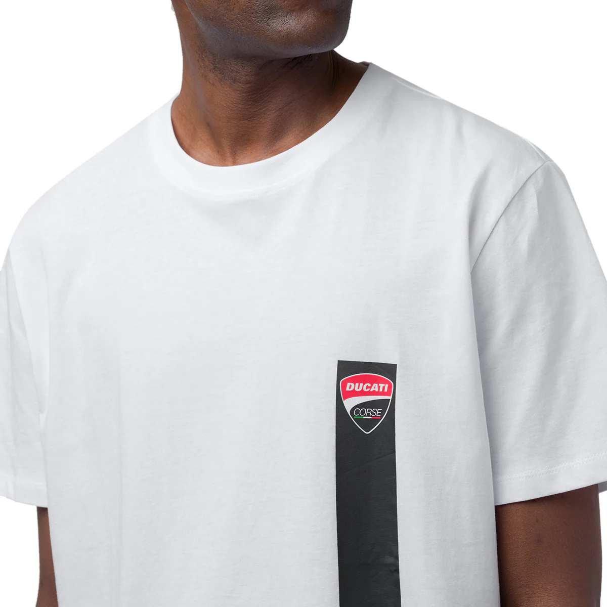 T-shirt da uomo bianca in cotone con logo Ducati Corse - Image 2
