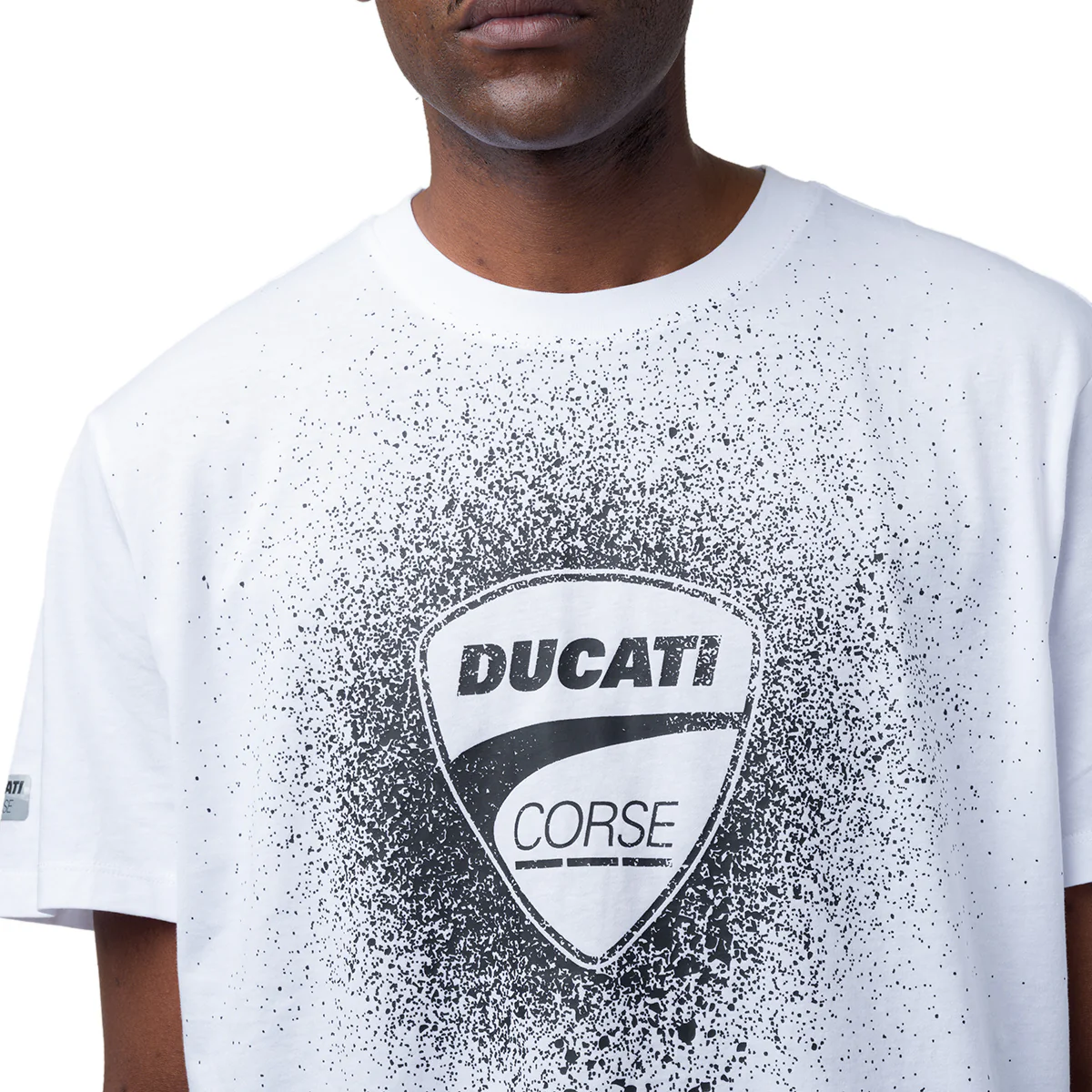T-shirt da uomo bianca in cotone con logo e stampa Ducati Corse - Image 2